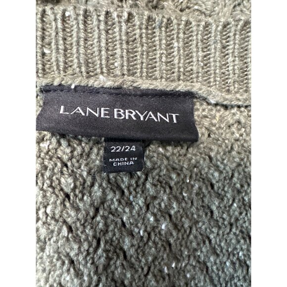 Lane Bryant Womens Basketweave Knit Green Dolman Sleeve Sweater Size 22/24 - Picture 6 of 9